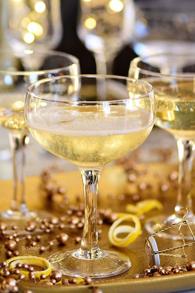 Downton Abbey Twinkle champagne cocktail with Elderflower Cordial