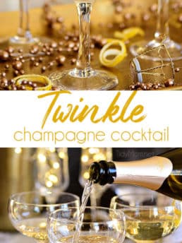 Twinkle champagne cocktail photo collage