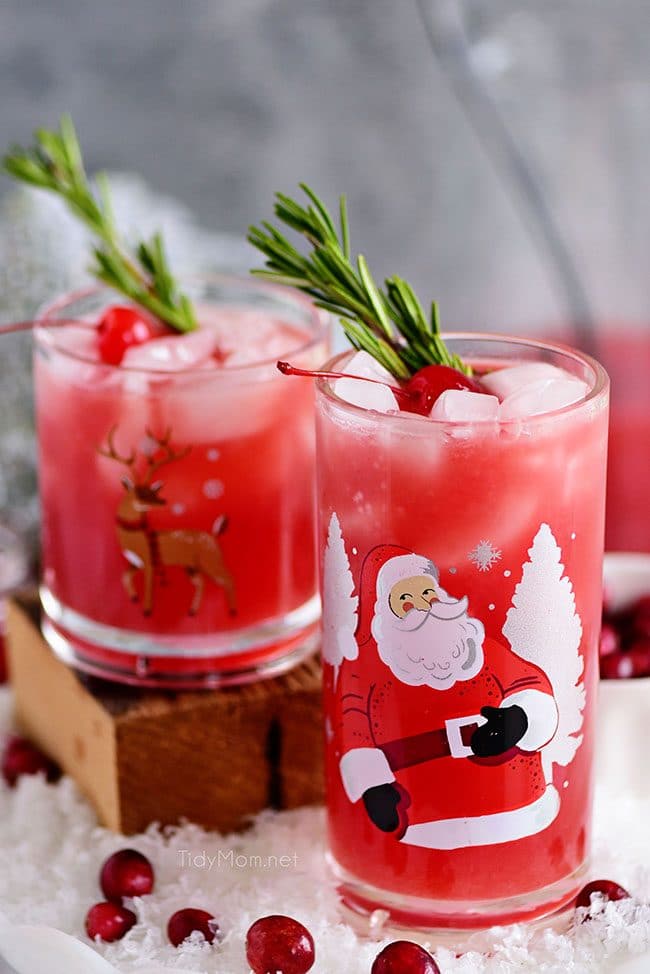 kid-friendly virgin holiday cocktail RUDOLPH’S TIPSY SPRITZER 