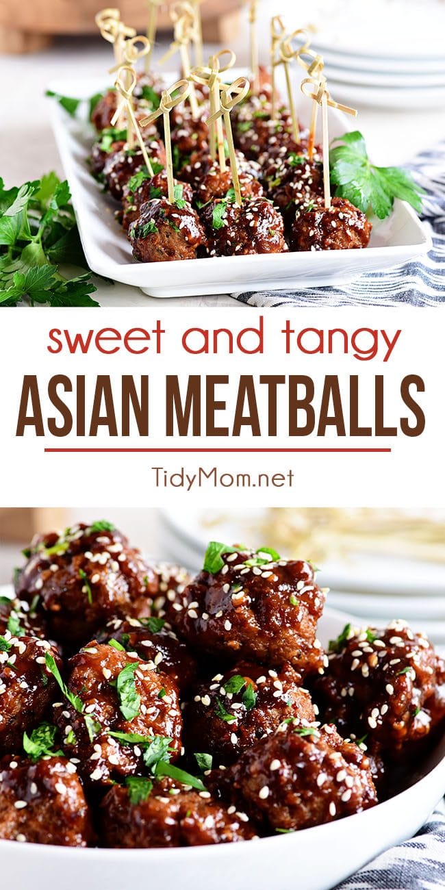 Sweet and Tangy Asian Meatballs photo collage