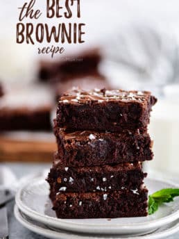 the best brownies stacked on a plate