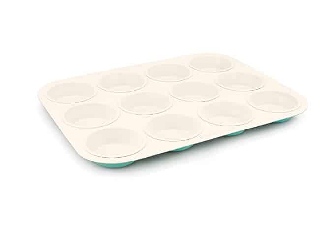 GreenLife 12 Cup Ceramic Non-Stick Muffin Pan, Turquoise