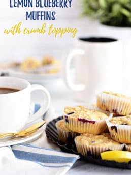 LEMON BLUEBERRY MUFFINS with coffee