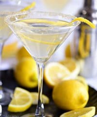 Lemon Drop Martini with sugar rim and lemon twist