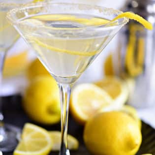 Lemon Drop Martini with sugar rim and lemon twist