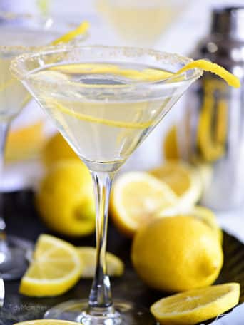 Lemon Drop Martini with sugar rim and lemon twist