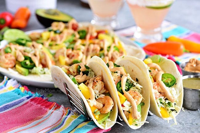 Baja Shrimp Tacos with Pineapple Lime Slaw - TidyMom®