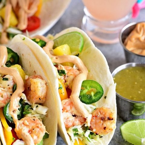 Baja Shrimp Tacos with Pineapple Lime Slaw