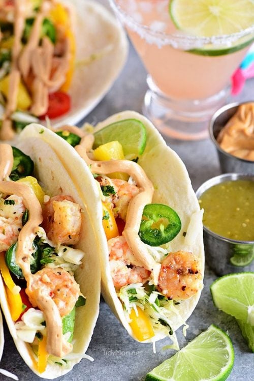 Baja Shrimp Tacos with Pineapple Lime Slaw TidyMom®