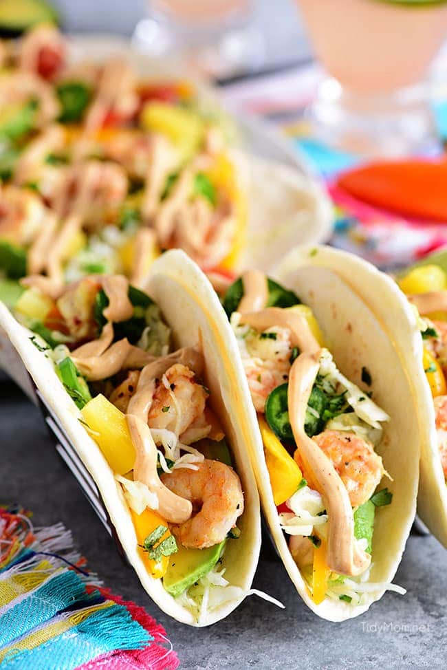 Baja Shrimp Tacos with Pineapple Lime Slaw - TidyMom®