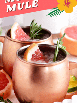grapefruit moscow mules in copper mugs