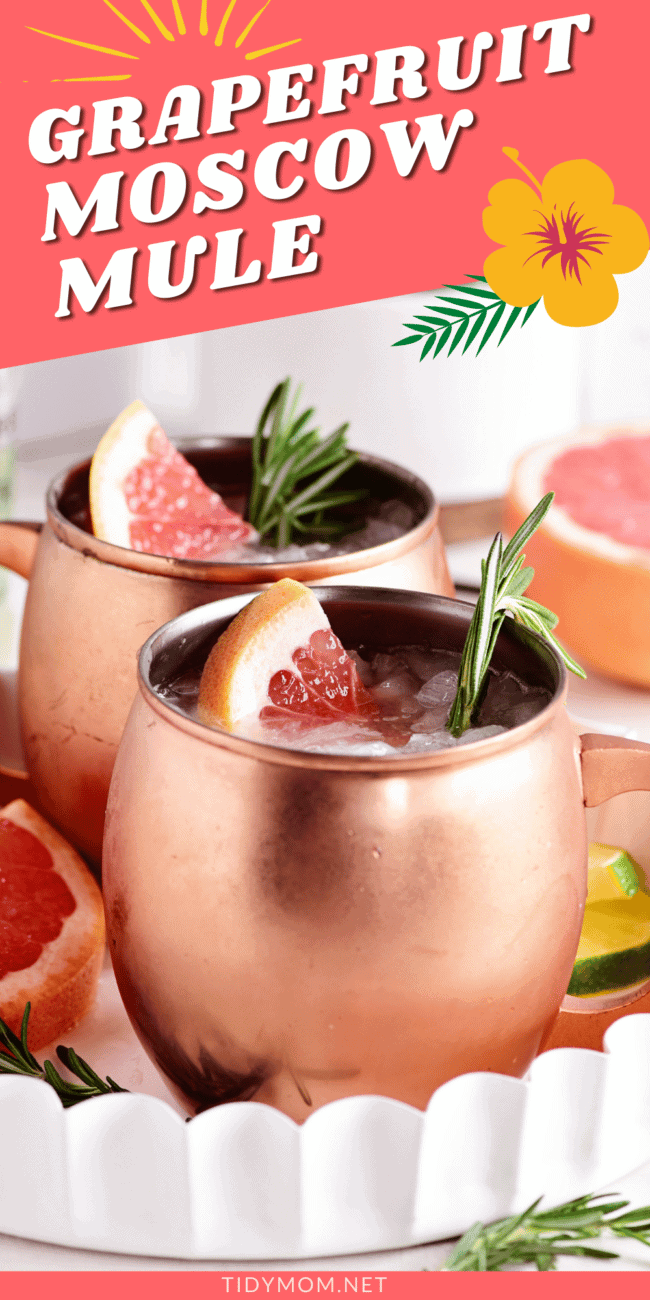 grapefruit moscow mules in copper mugs