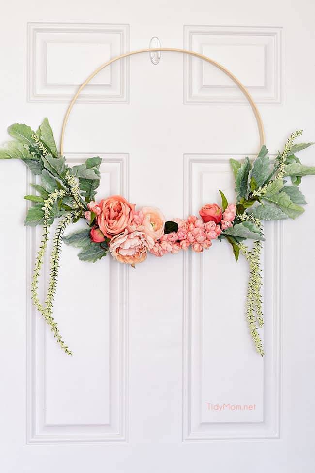 How to Make a Floral Hoop Wreath Tutorial TidyMom®