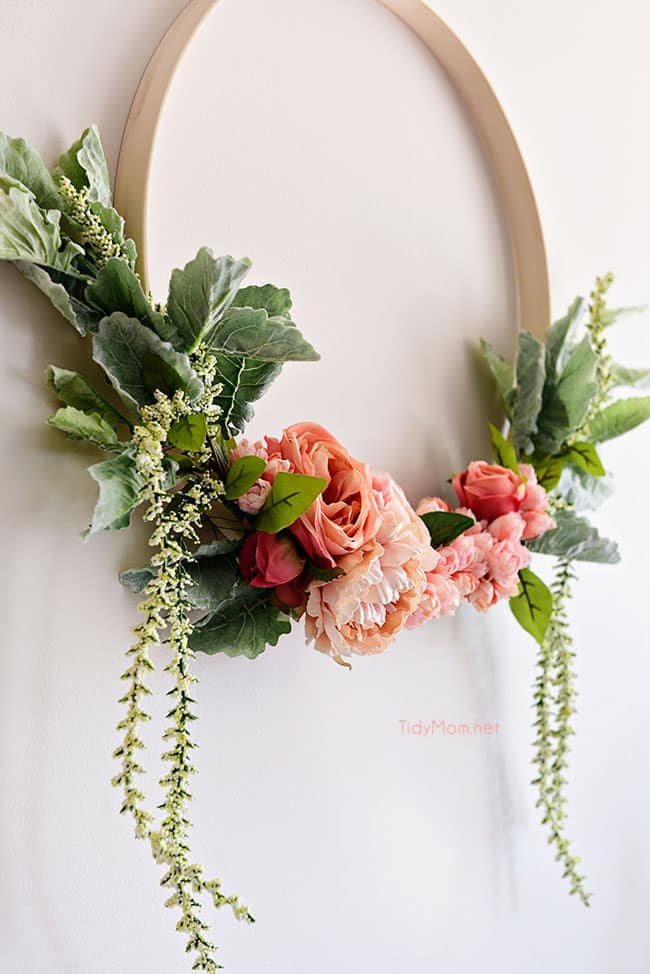 How to Make a Floral Hoop Wreath Tutorial - TidyMom®