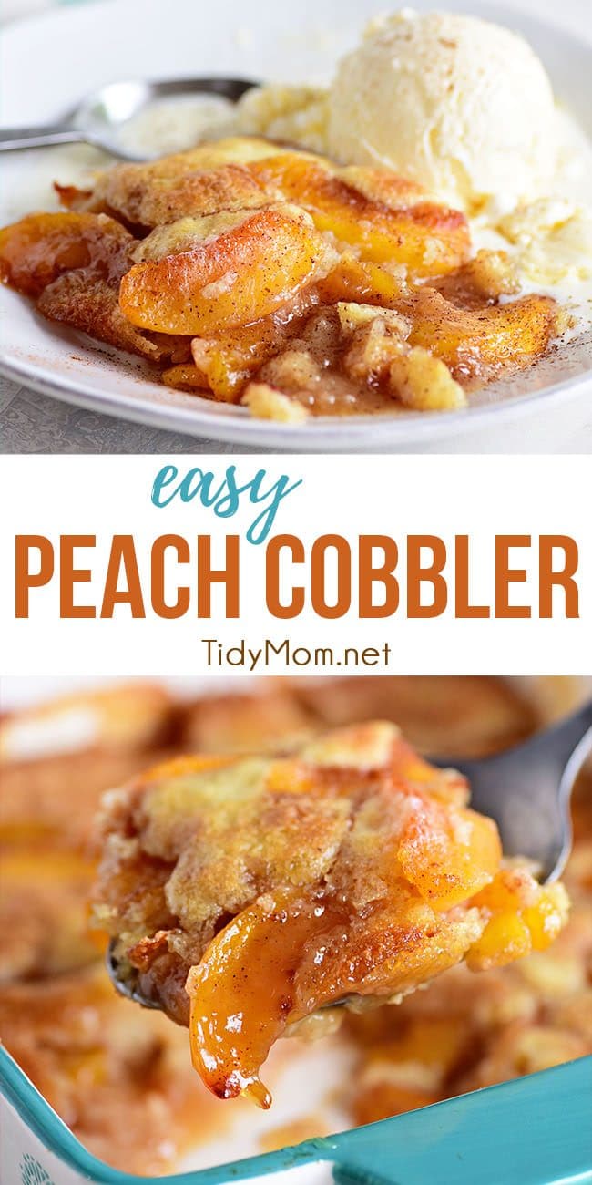 peach cobbler photo collage