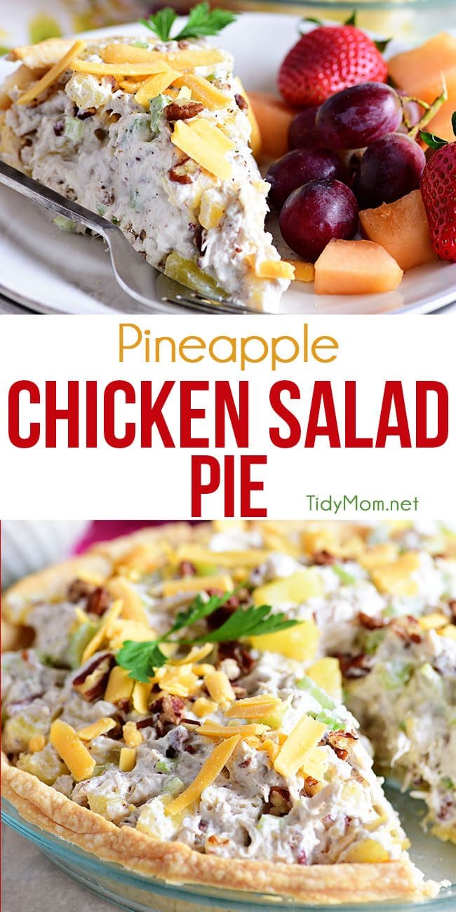 Pineapple Chicken Salad Pie photo collage