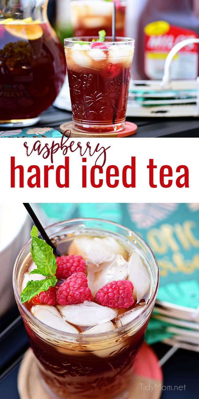 Raspberry Hard Iced Tea Cocktail photo collage