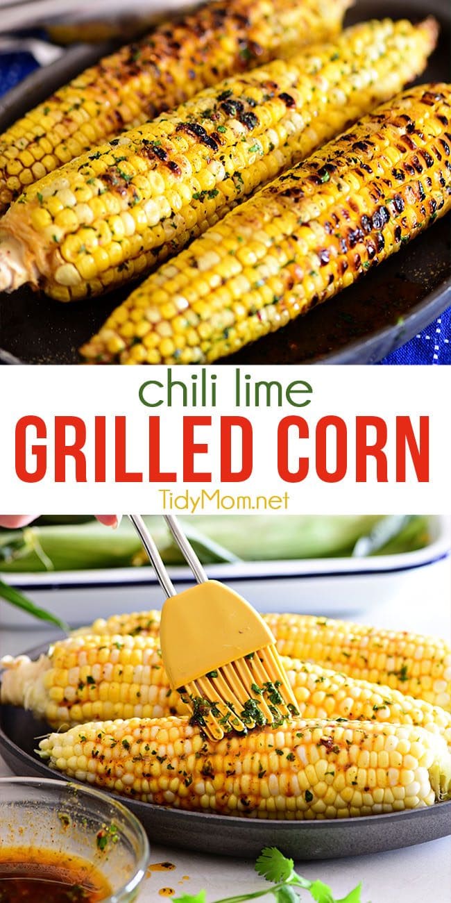 grilled chili lime corn collage