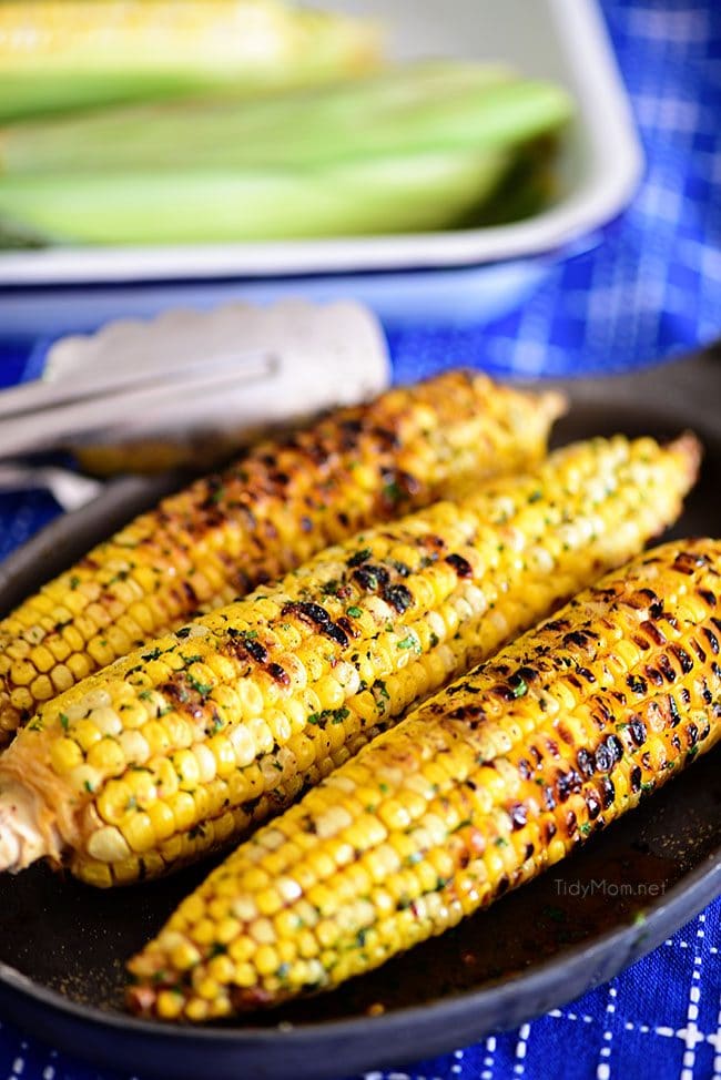 Grilled Corn in Foil with Lemon Dill Butter 