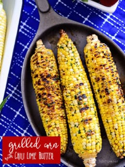 3 ears of grilled Chili Lime Corn On The Cob