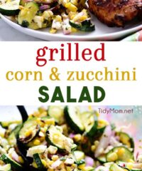 delicious grilled corn and zucchini salad photo collage