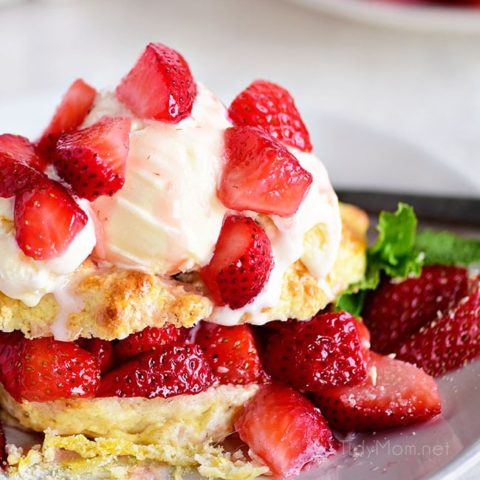 Strawberry Shortcake with vanilla ice cream