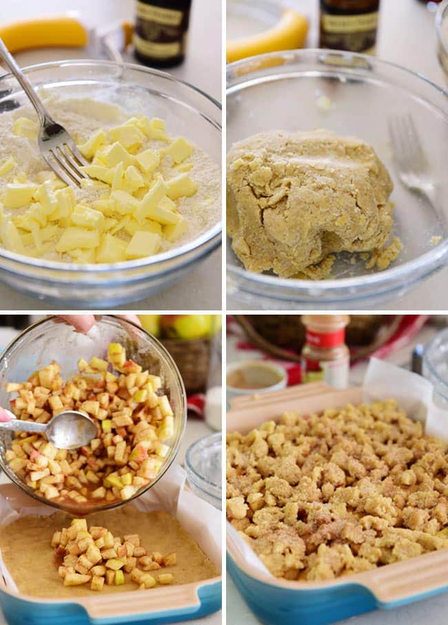 step by step by step phots for making apple pie bars