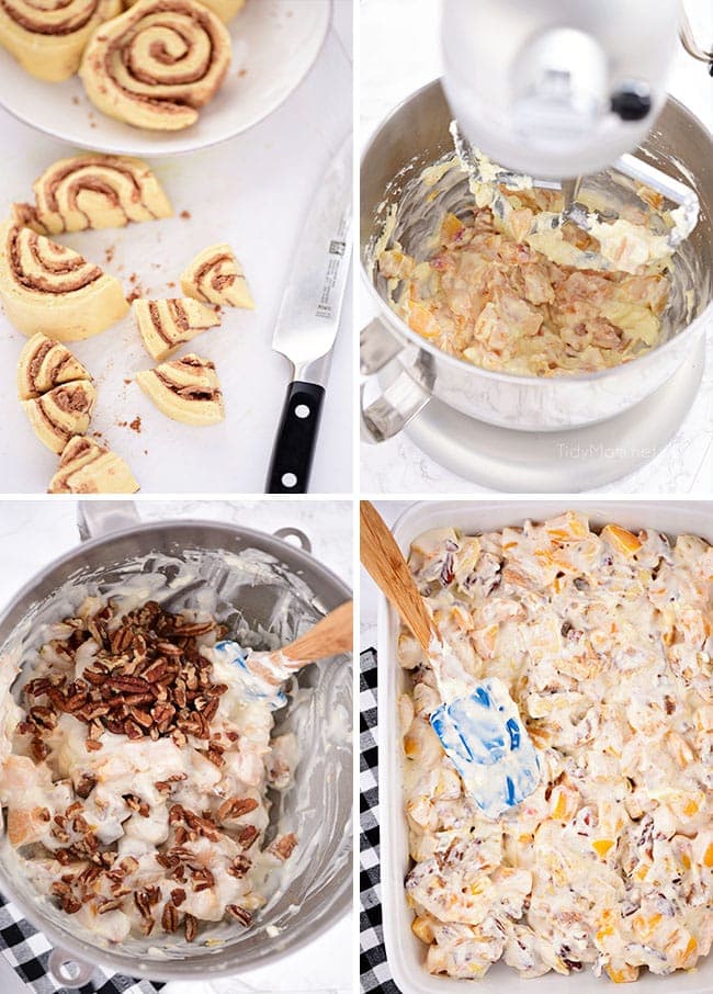  Cinnamon Roll Peach Cobbler Rezept Schritte