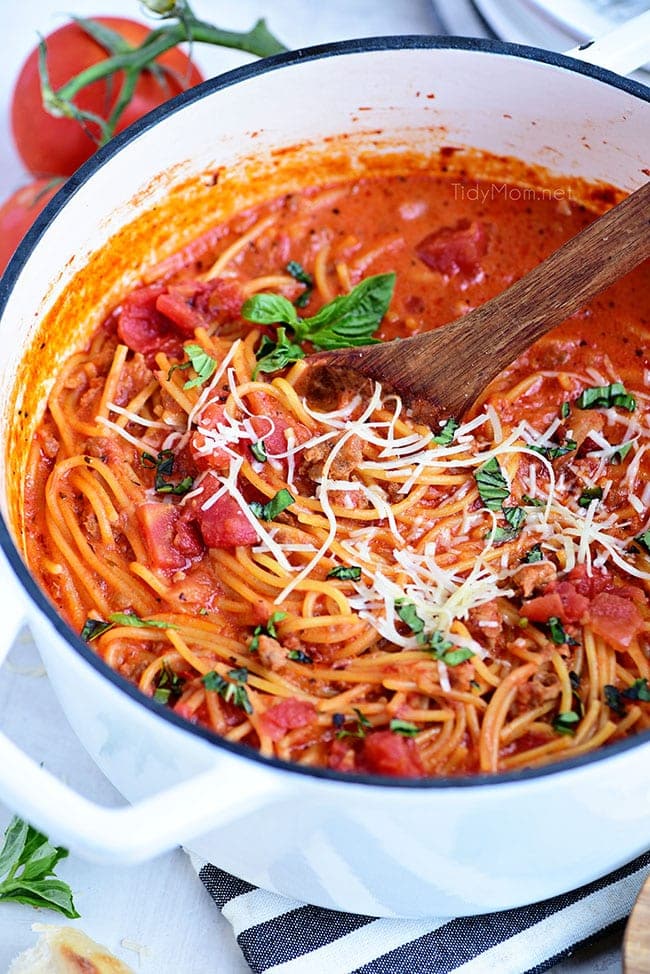 Easy One-Pot Spaghetti Recipe {VIDEO} - TidyMom®
