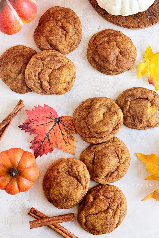 pile of Pumpkin Snickerdoodles on table