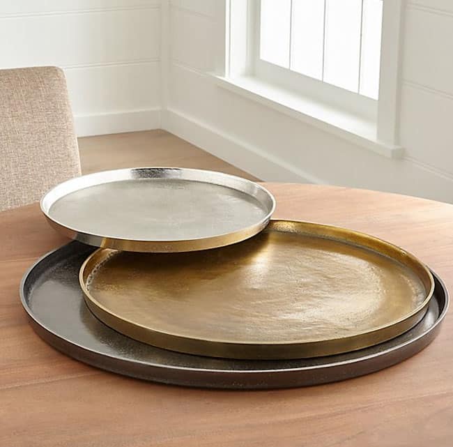 Element Metal Antiqued Brass Tray + Reviews | Crate and Barrel