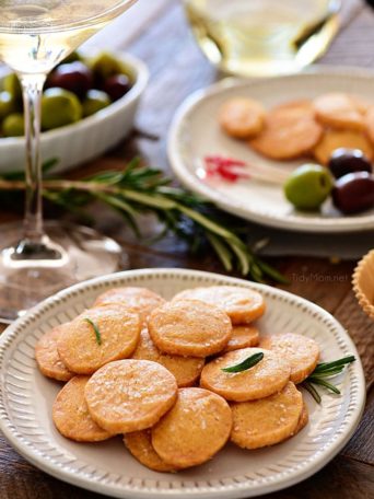 cheddar cheese crisps on a plate