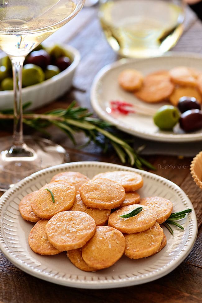 cheddar cheese crisps on a plate