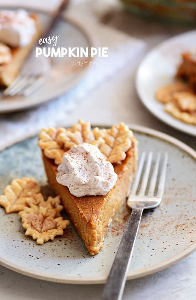 pumpkin pie with pie crust leaf cut-outs