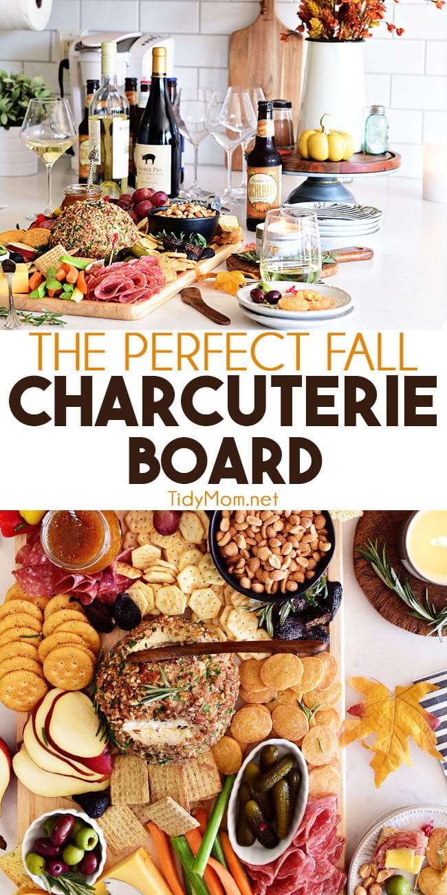 Fall Charcuterie Board or cheese board photo collage