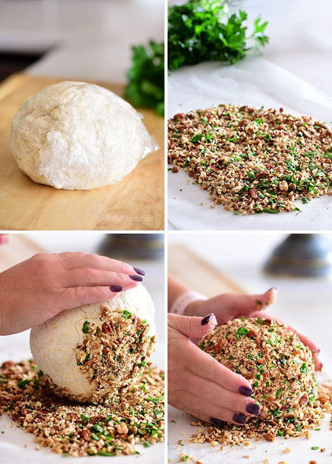 step by step photos of how to make a cheese ball recipe 