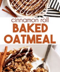 Cinnamon Roll Baked Oatmeal photo collage