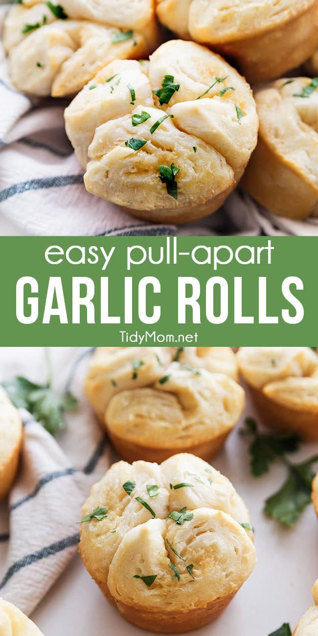pull apart garlic rolls photo collage