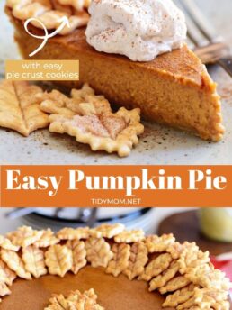 pumpkin pie with pie crust cookies