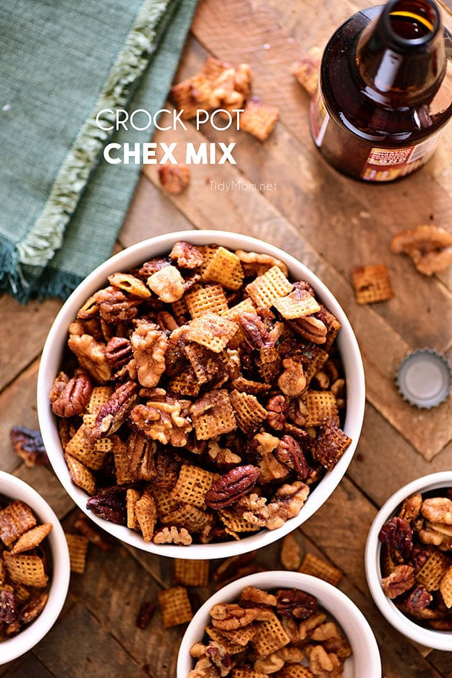 crock pot chex mix in a bowl