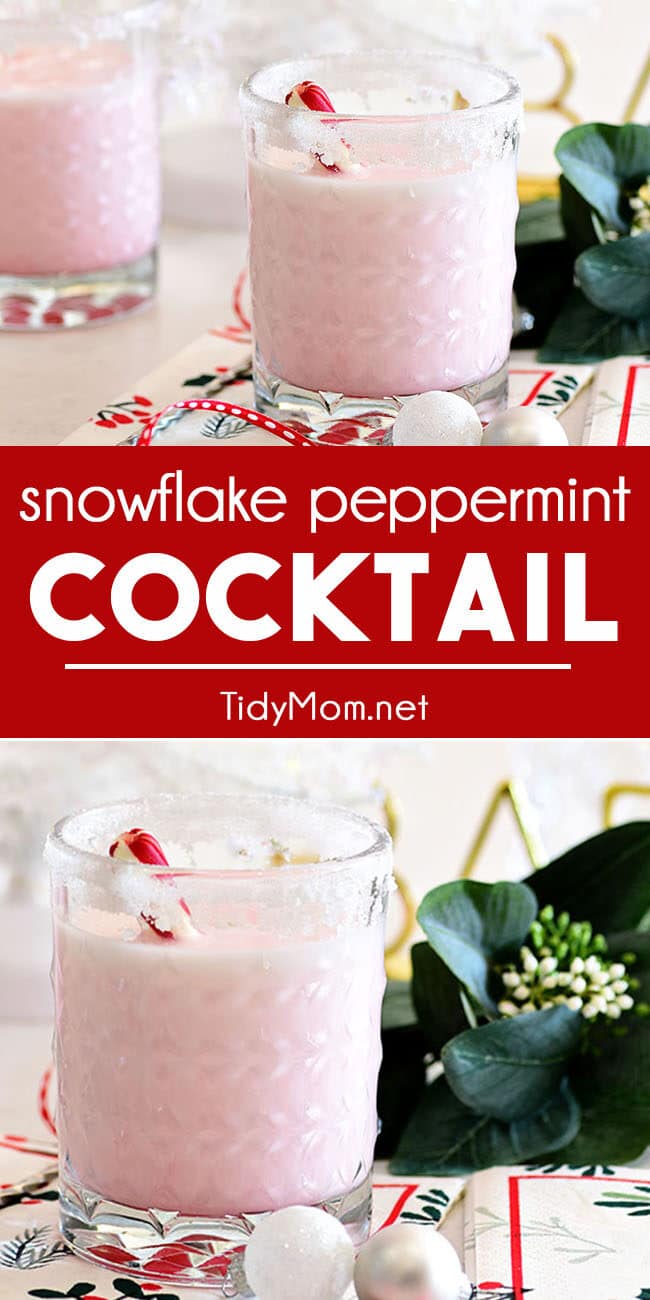 Snowflake Peppermint Cocktail photo collage