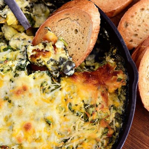 hot and cheesy Spinach Artichoke Dip