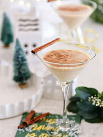 A Baileys Martini with a vanilla twist on a green napkin