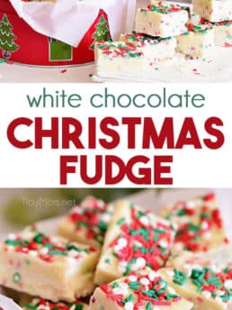 White Chocolate Christmas Fudge photo collage
