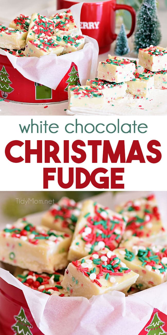 White Chocolate Christmas Fudge photo collage