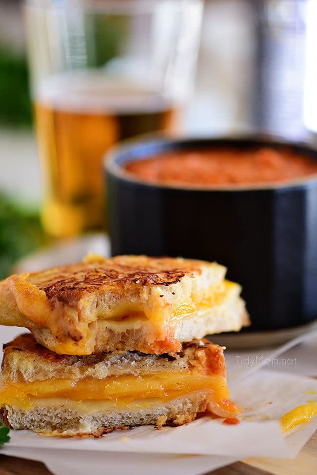 The BEST Grilled Cheese Sandwich cut in half