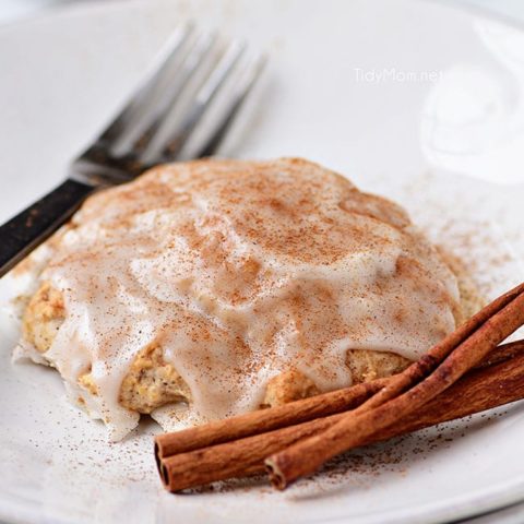 cinnamon raisin biscuit with sweet icing