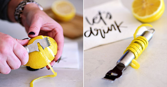 how to make a lemon twist garnish