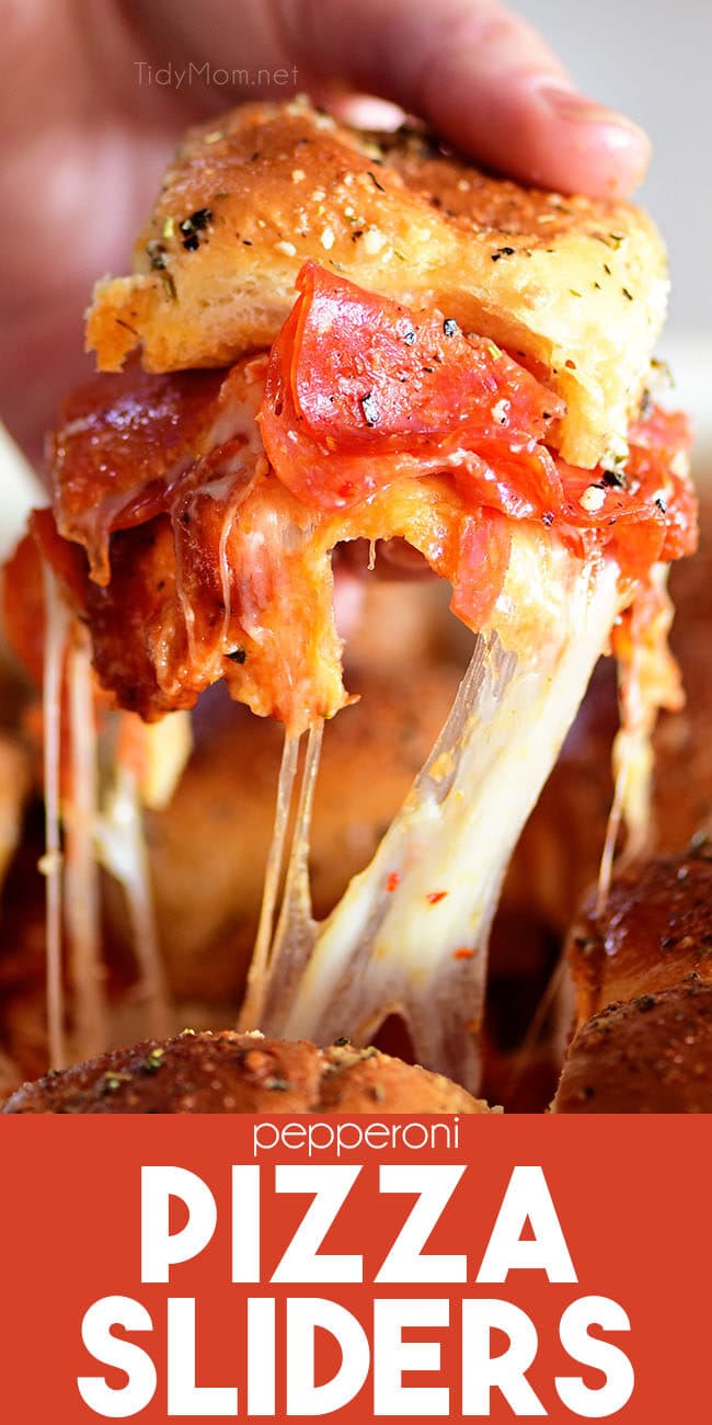 delicious chessy pepperoni Pizza Sliders