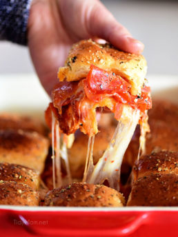 Chessy pepperoni Pizza Sliders